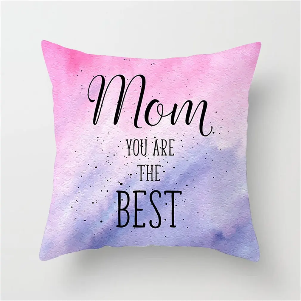 

4pcs 45cm*45cm Happy Mother's Day I Love Mom Linen/Cotton Throw Pillow Covers Couch Cushion Cover Home Decor Pillowcase