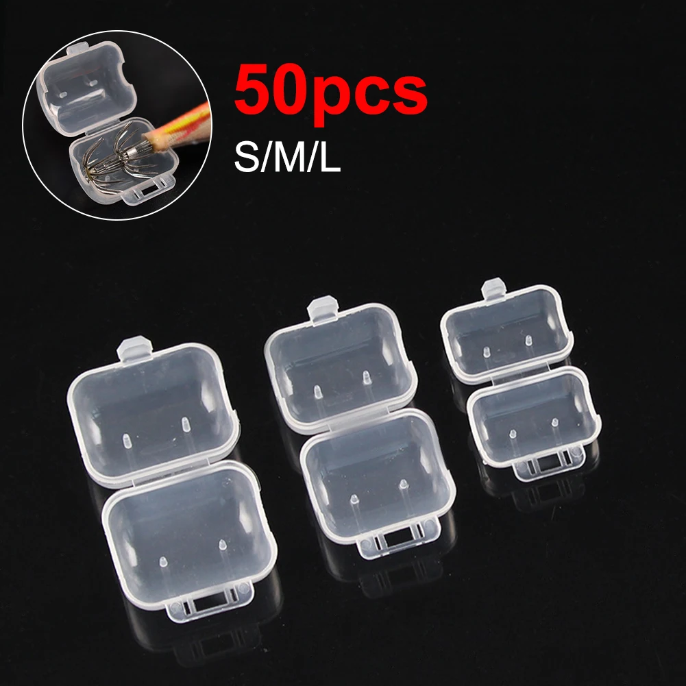 

50pcs/pack Shrimp Jig Squid Hooks Cap Umbrella Hook Hat Field Protector Fishing Tackle Size S/M/L Fishing Accessories