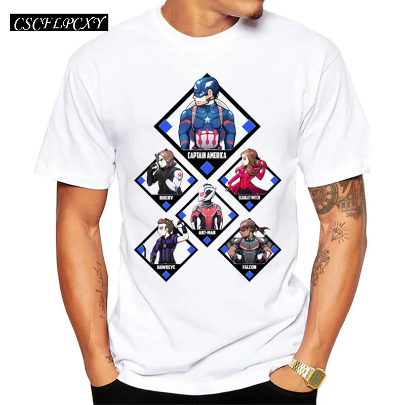 2019 Новая Мужская модная футболка с именами героев игры команда коротким рукавом