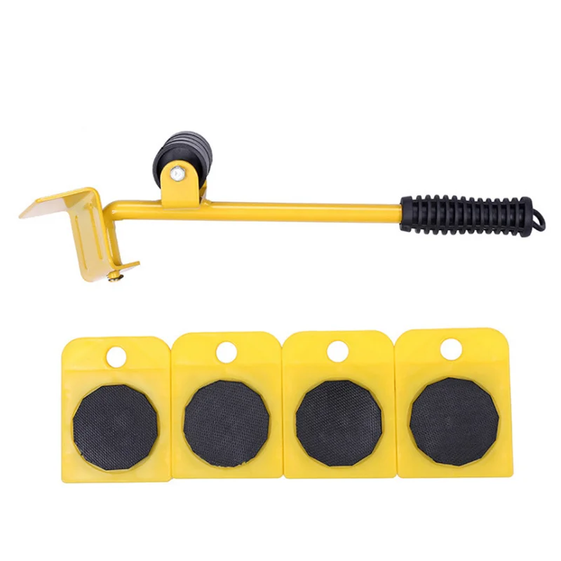 

5PCS/Set Professional Furniture Transport Lifter Tool Set Furniture Mover Wheel Bar Roller Device Heavy Stuffs Moving Hand Tools