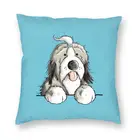 Счастливый бородатый колли Наволочка на подушку Двусторонняя 3D принт домашнее животное подушка чехол для дивана Мода Подушка Чехол украшения