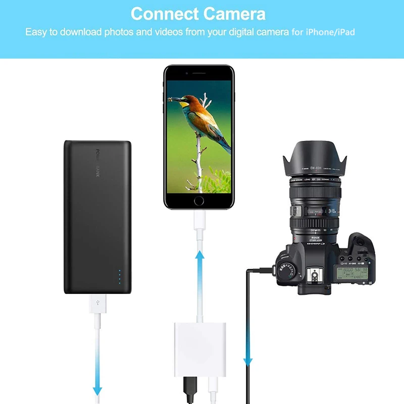 USB адаптер для камеры iPhone OTG кабель освещения к 3 конвертер камера флэш накопитель