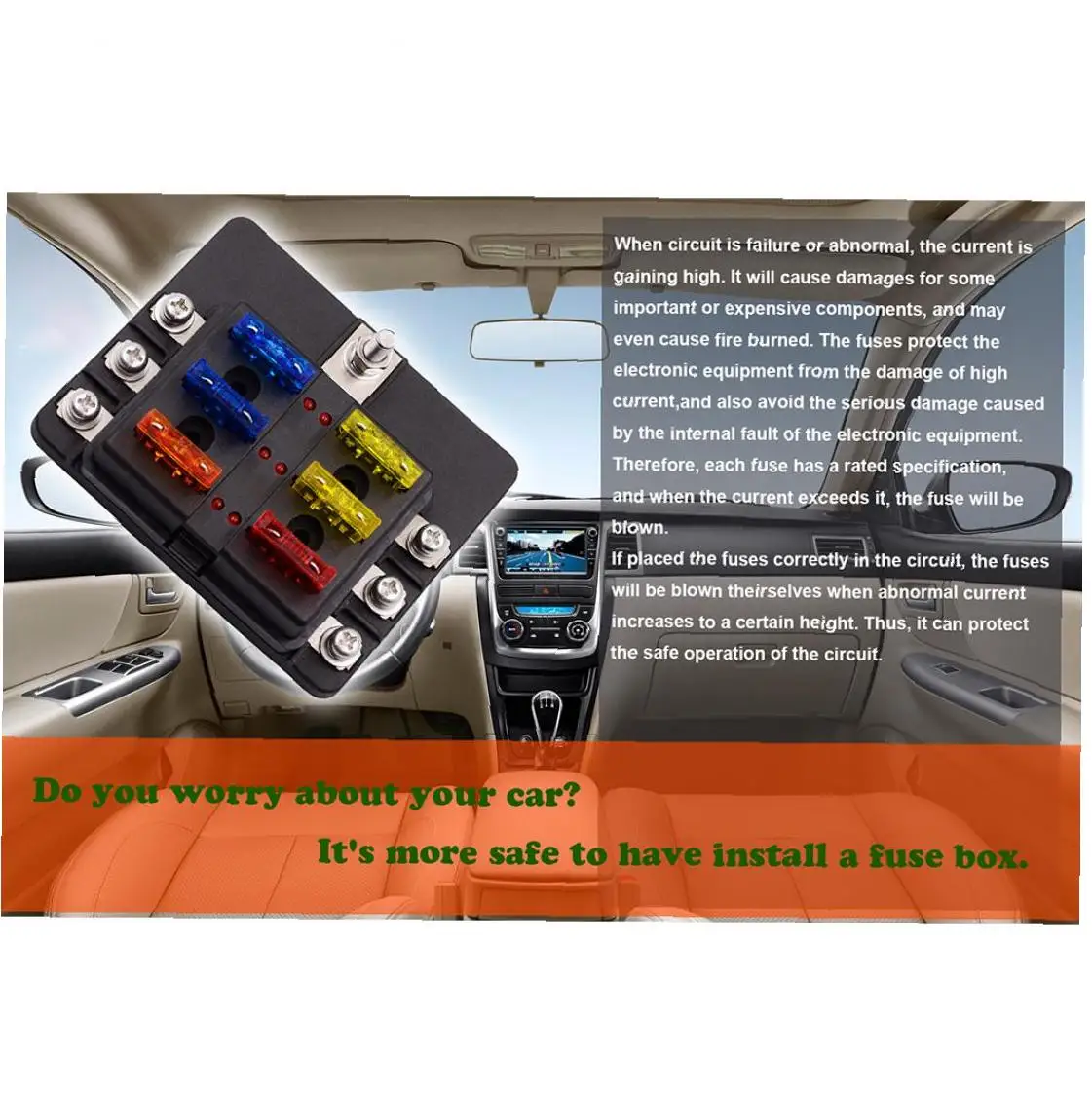 6-Way блок предохранителей держатель предохранителя с Светодиодный индикатор 12 ~ 32V