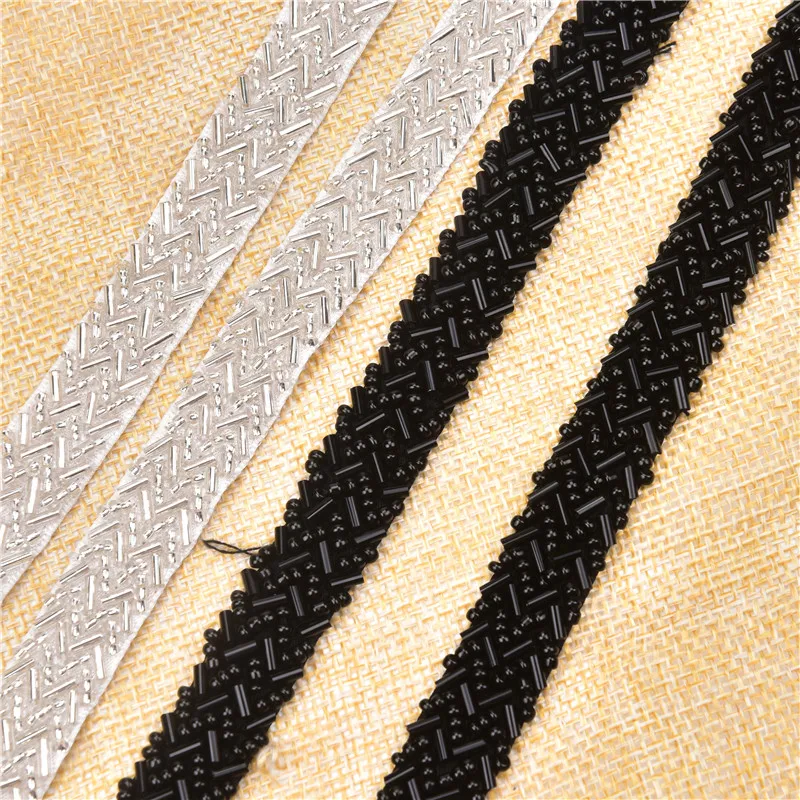 5 ярдов/лот кружевная ткань из стразов лентой отделка бисером 1 см невесты