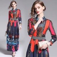 autumn boho leopard print dress for women casual korean long sleeve fashion red high waist elegant club party dresses vestidos