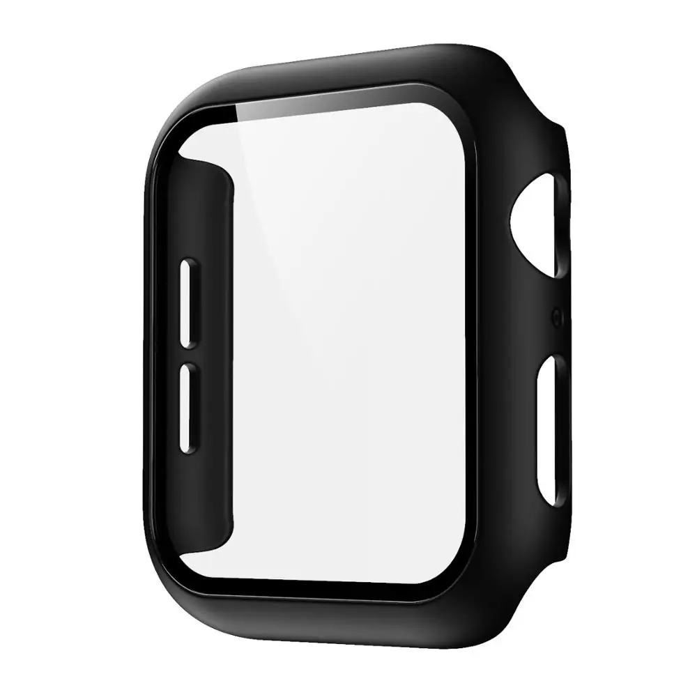 360 Full cover for Apple Watch series 5 4 3 2 1 matte Plastic bumper hard frame case with glass film iWatch screen protector | Мобильные