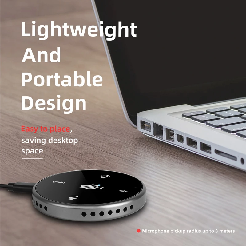 저렴한 미니 USB 데스크탑 무지 향성 픽업 휴대용 회의 마이크 (비즈니스 비디오 회의용 스피커 및 터치 스크린 포함)