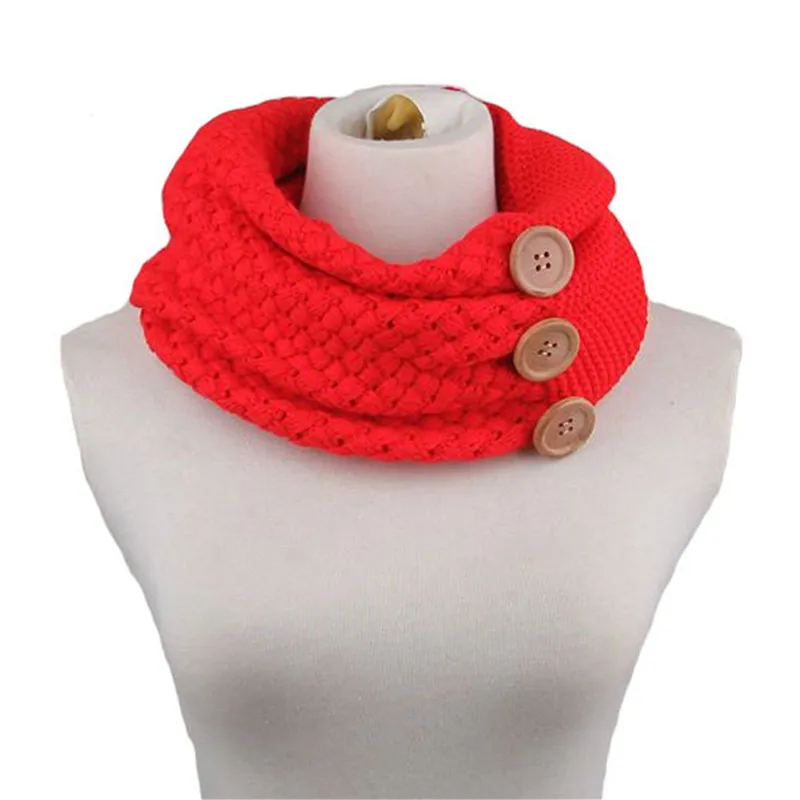 Зимний Теплый Вязаный бесконечный шарф Роскошные брендовые Женские однотонные