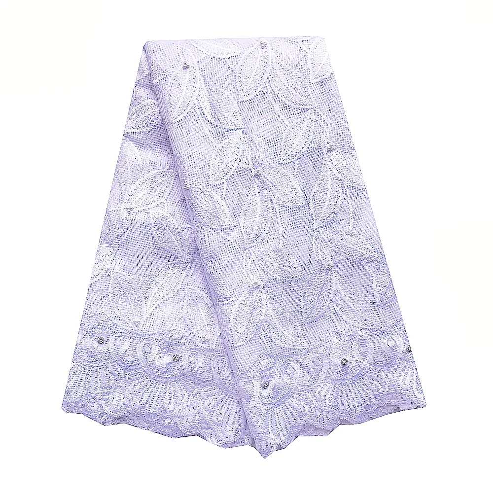 

WorthSJLH Cotton African Lace Fabric 2020 Swiss Cord White Lace Fabric Nigerian Lace Fabrics French Lace Material With Stones