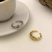 xiyanike silver color speckled texture opening ring female simple fashion hand jewelry accessories party dropshipping
