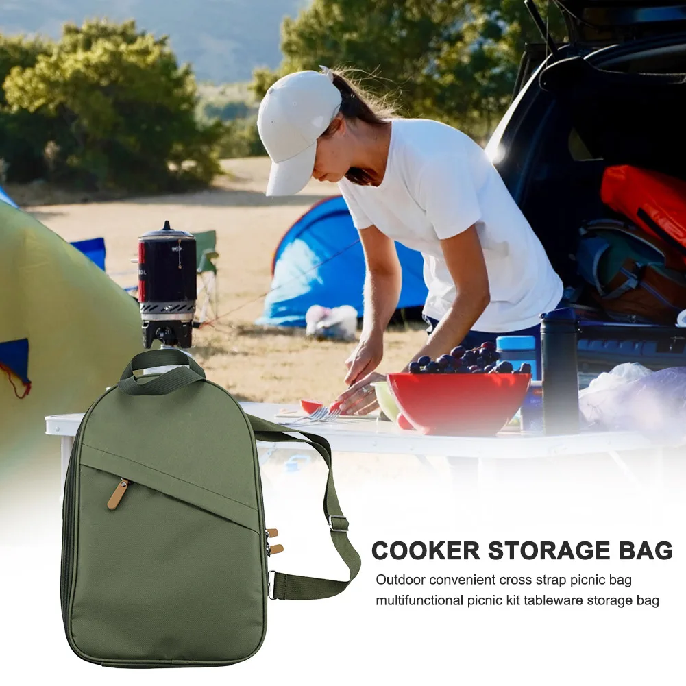 

Camping Tableware Storage Bag Multifunctional Outdoor BBQ Picnic Kit Carrying Pouch Cutlery Organizer Supplies Tableware Storage