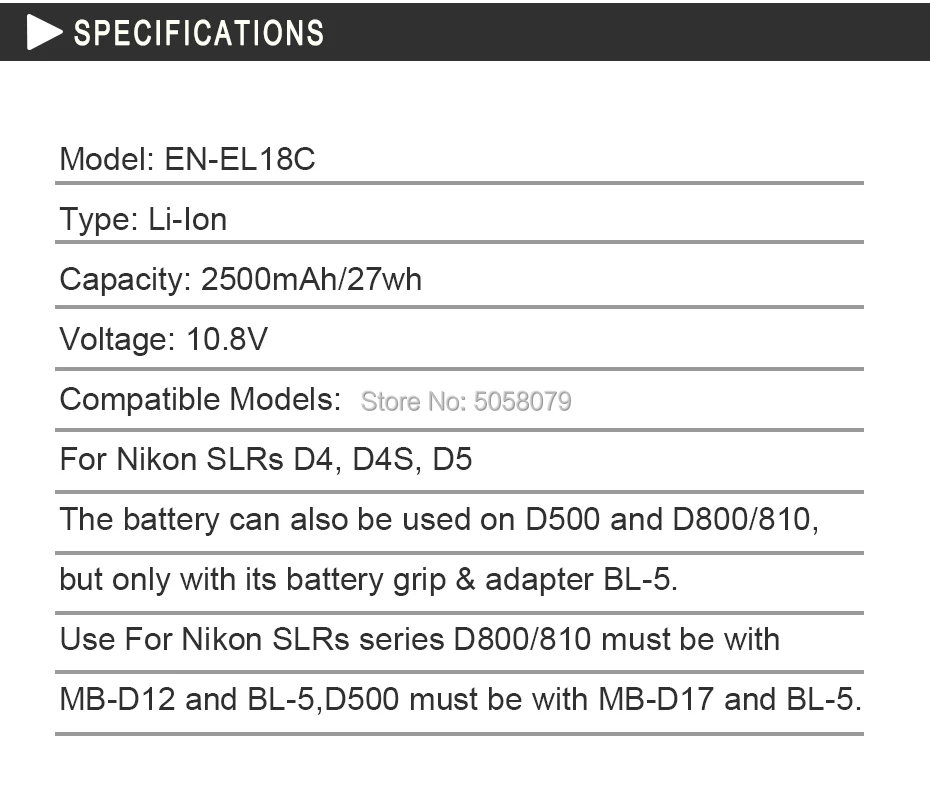 2500 мА/ч, EN-EL18c ENEL18c RU EL18c Батарея для Nikon D4 D4S D5 D500 D800 D810 однообъективных цифровых зеркальных фотокамер и записывающих для зеркальной однообъективной камеры Камера
