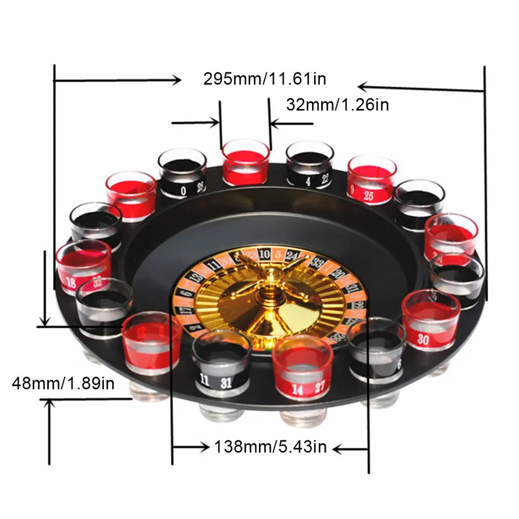 

16-Hole Russian Roulette Wheel Music Wine Glass Game Ktv Roulette Game Practical Wine Glass Turntable