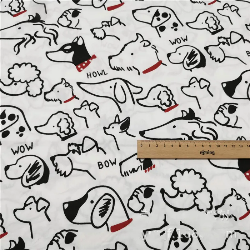 Dog Printed Baby Cotton Quilting Fabric by half meter for DIY Sewing Bed Sheet making cotton fabric | Дом и сад