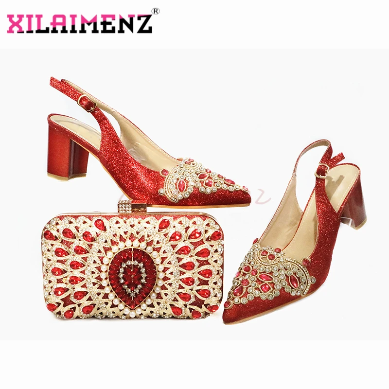 2020 украшение Стразы нигерийские женские фотообои красного цвета