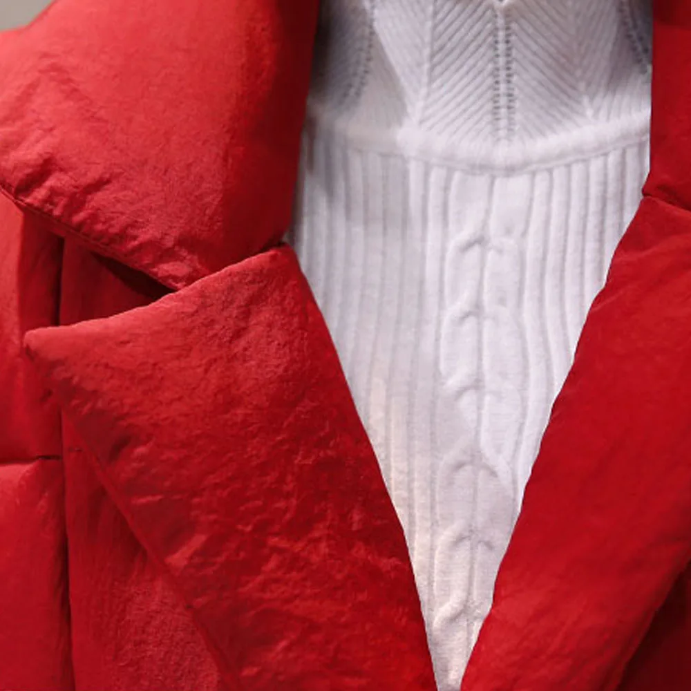 Женский Длинный жилет Зимний Большой Женское пальто модная женская красная