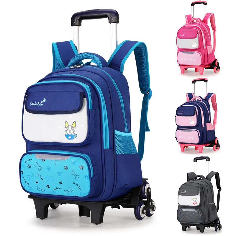 

New Removable Trolley school Backpack Wheeled Bags Children School Bag Boys Primary Backpacks Girls schoolbags sac a dos enfant