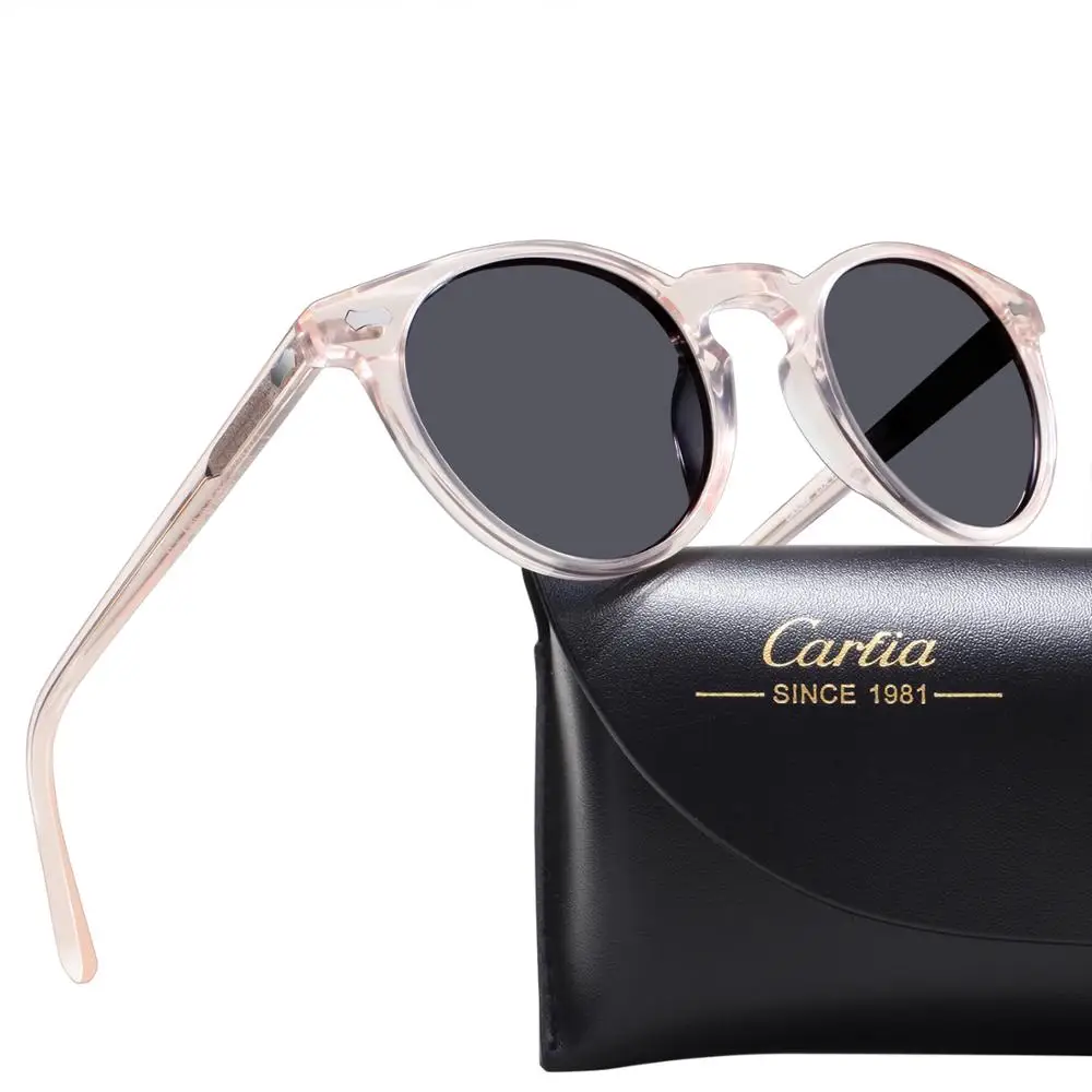 

Carfia Sunglasses Polarized Classic Round Retro Frame Sun Glasses for Women Men Driving Eyewear 100% UV400 Protection 5288