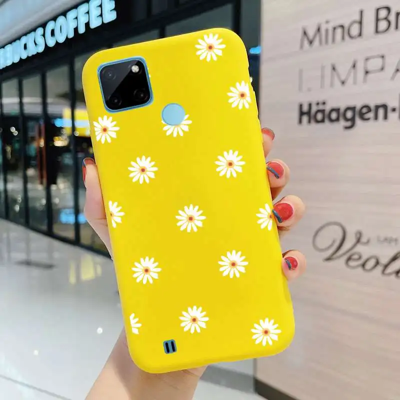 daisy flower phone case for realme c21y c 21y cases rmx3261 soft silicone tpu back cover for oppo realme c25y c 25y fundas shell free global shipping