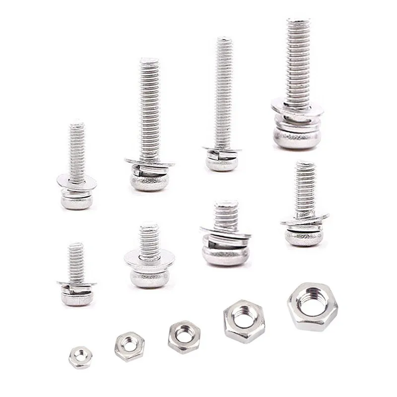 160 pcs M2 M2.5 M3 M4 M5 304 Stainless Steel Pan Head Screws Nuts Assortment Kit with Storage Box | Обустройство дома