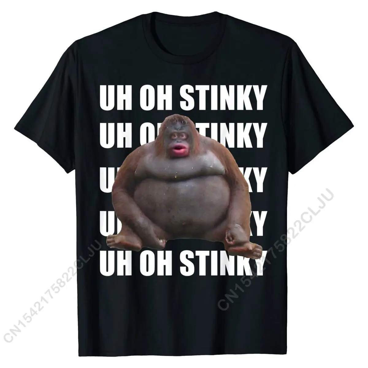 

Футболка Uh Oh Stinky Poop Wet Memes Le Monke, повседневные мужские топы, рубашки для мальчиков, купоны, хлопковая футболка на заказ