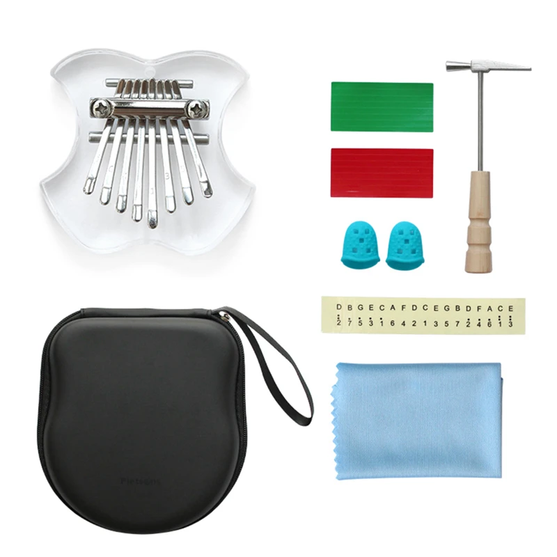 

Crystal Kalimba Mini Apple Thumb Piano 8-Tone Beginner Transparent Finger Piano Thumbs Two Finger Piano