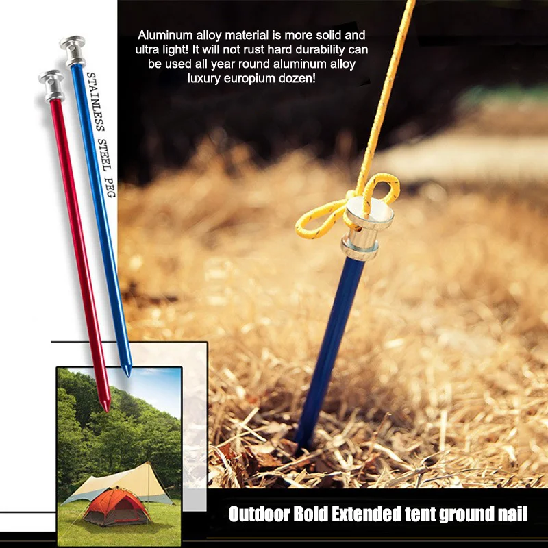 

10pcs Tent Nail Ultra High-strength Long Thickened Tent Stakes Peg Camping Equipment BHD2