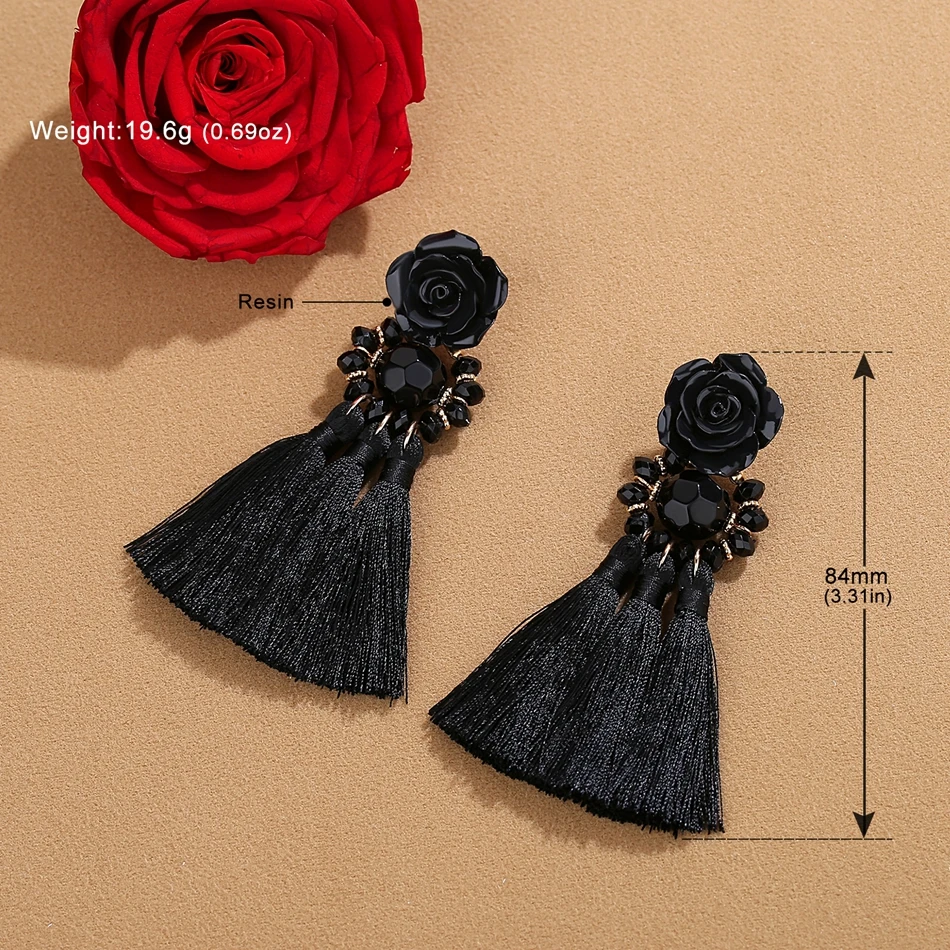 Minmin розовые серьги с бахромой и кисточками для женщин девушек летние богемные