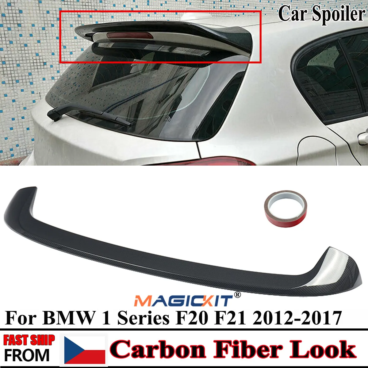 Спойлер на крышу MagicKit Carbon Look для хэтчбека BMW F20 F21 128i M135i 2012 2019|Амортизаторы| |