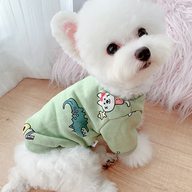 Толстовки с капюшоном для собак милая мультяшная одежда пальто щенков