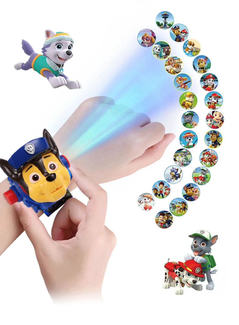 Paw patrol игрушки набор 3D проекционные часы фигурка на день рождения Аниме Фигурка Patrulla Canina игрушка подарок