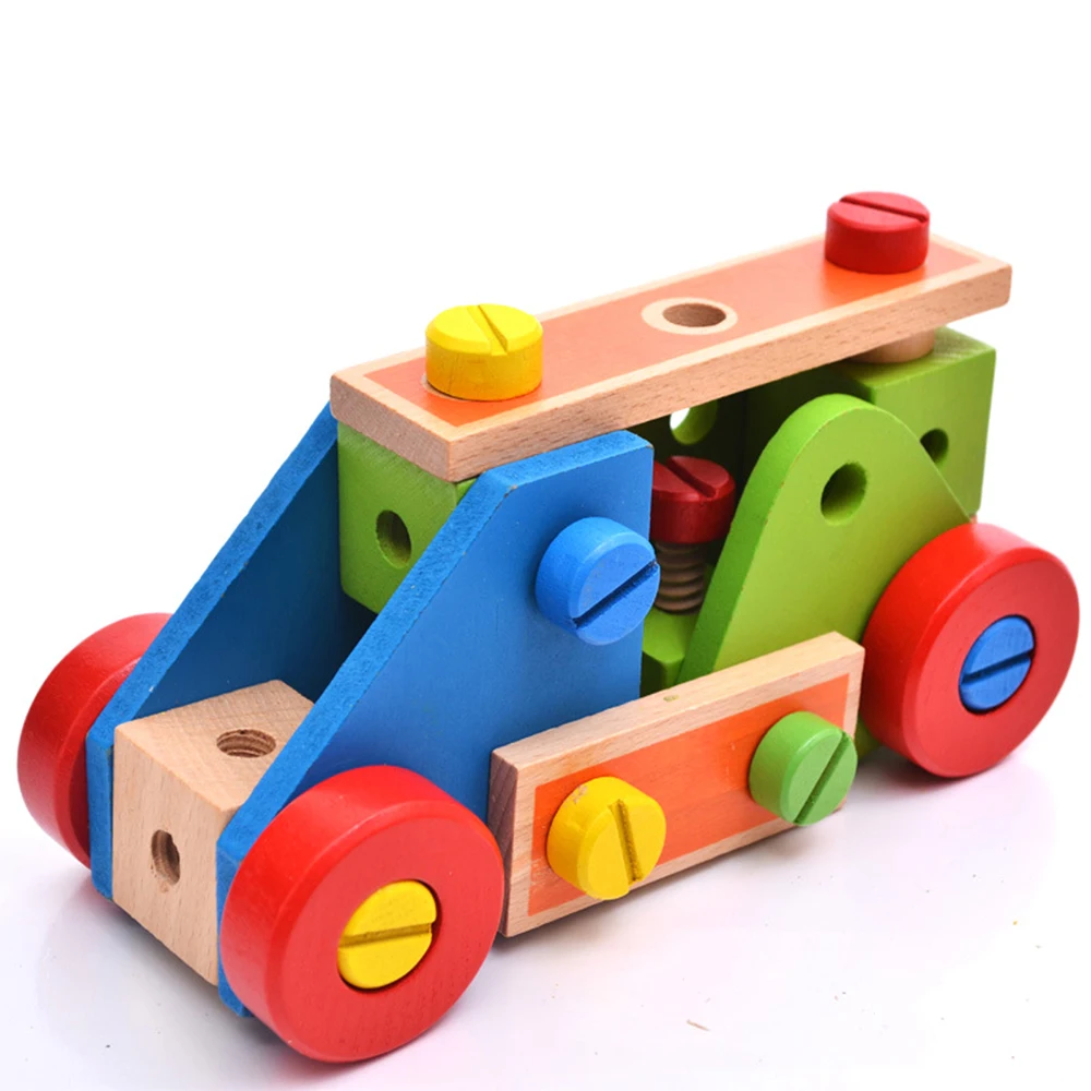 

Child Wooden Montessori Nuts Combination Multifunctional Assembly Screw Building Blocks Toy Set Removable Screw Nuts Puzzles Toy