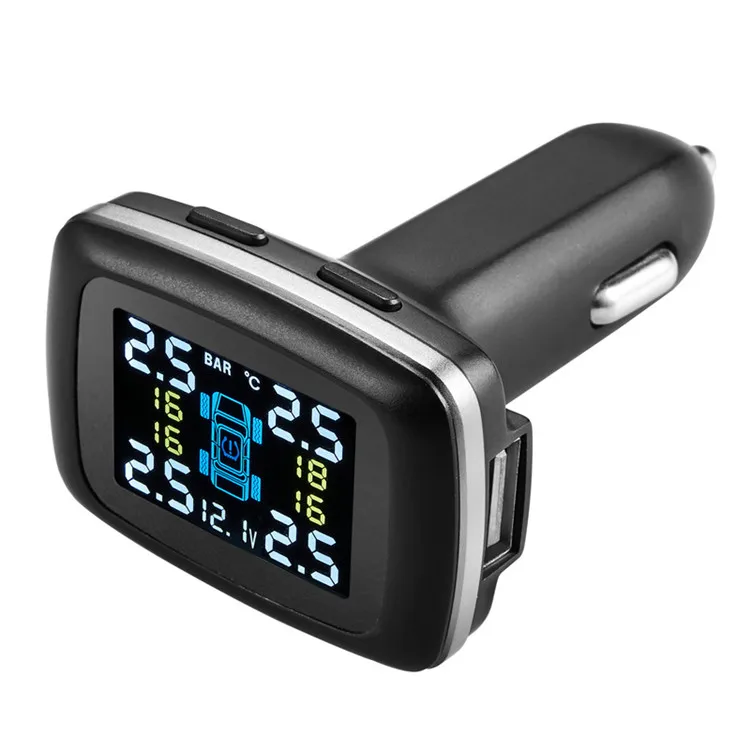 Умный автомобиль TPMS система контроля давления в шинах прикуриватель USB внешний