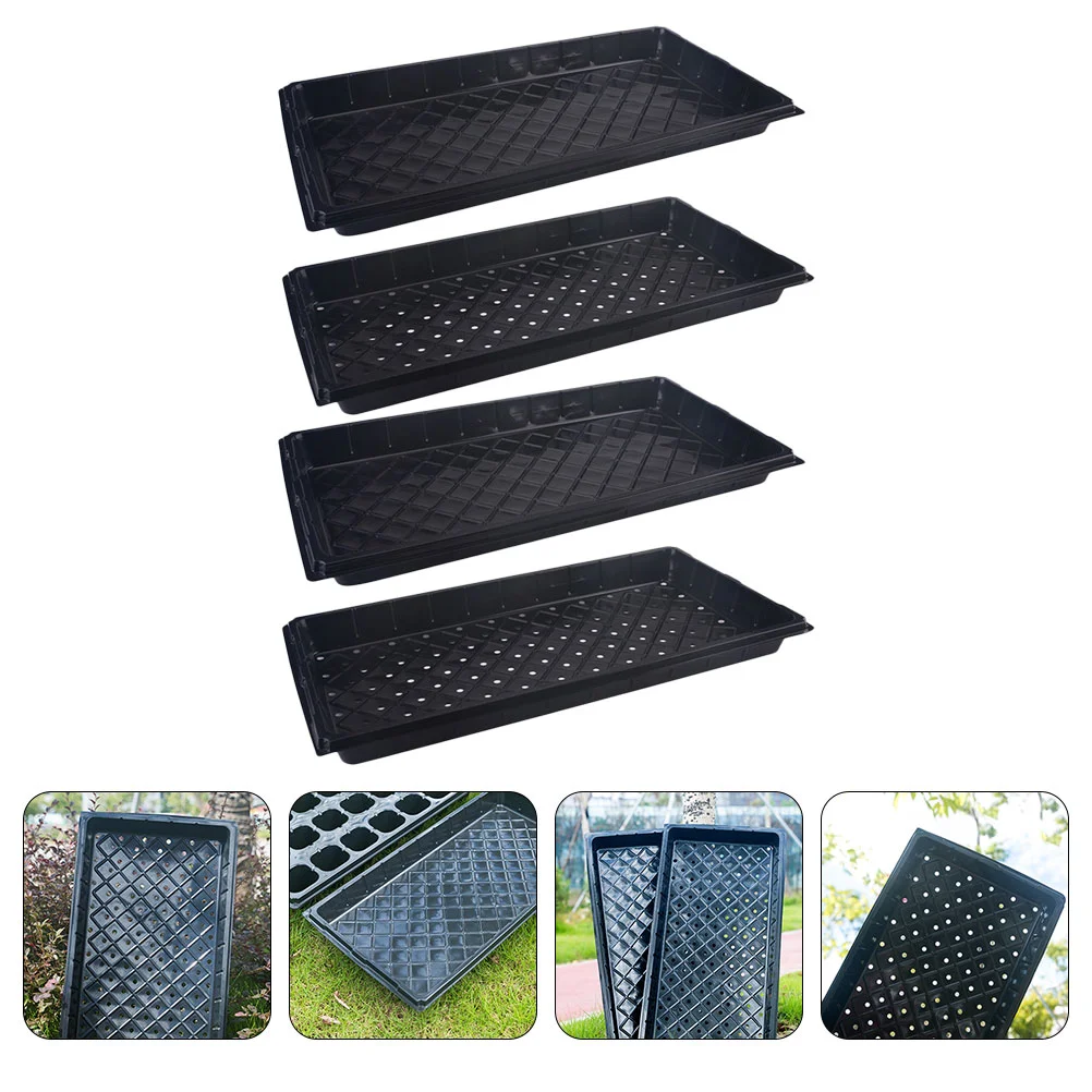 

4Pcs Planter Base Durable Gardening Pot Tray Balcony Flowerpot Water Tray(Black)