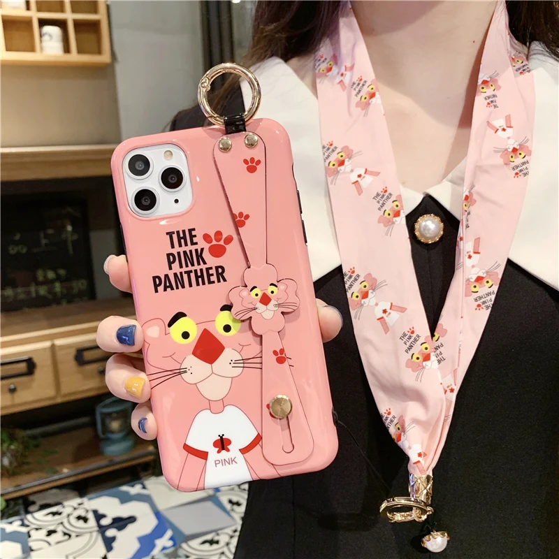 Чехол для iPhone 11 pro max милый мультяшный чехол iP 6/6s + Розовая пантера мягкий X XS MAX/XR с