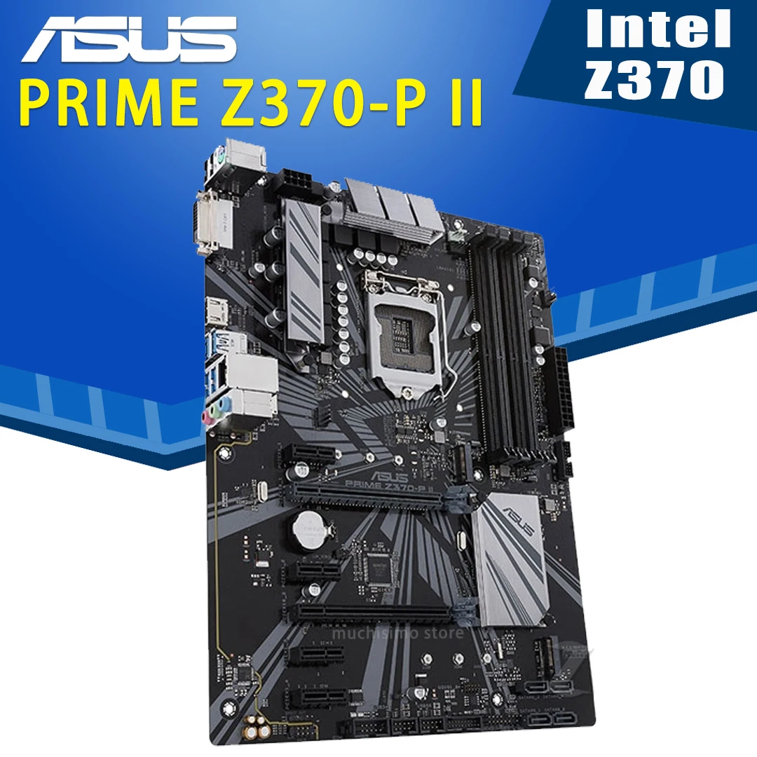 Günstig LGA 1151 Asus PRIME Z370-P II Motherboard Unterstützung 8th 9th-Gen Core I7 I5 I3 CPU PCI-E 3,0 DDR4 64GB Desktop Intel Z370 Placa-Mãe