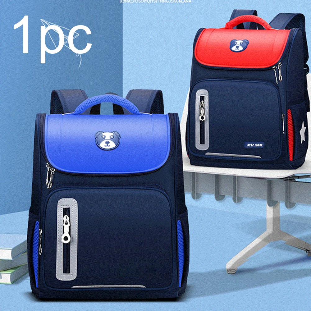 

Boys Girls Primary Students Daily Large Capacity Orthopedic Backpack Adjustable Strap Zipper Closure Fashion School Bag Cartoon