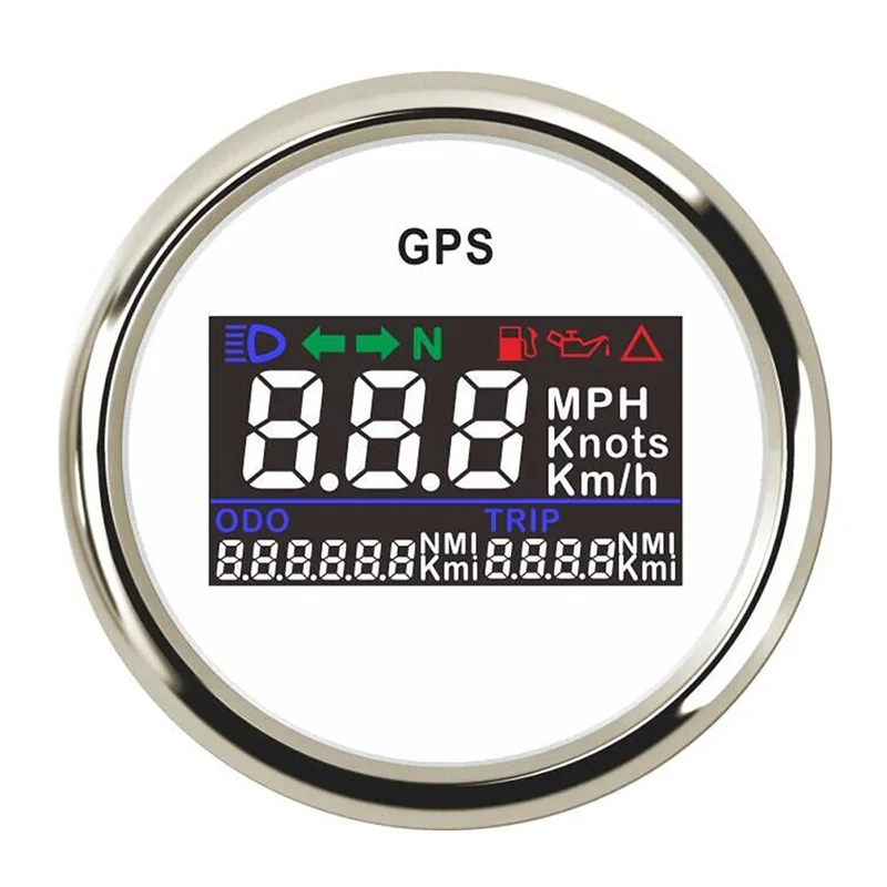 52 мм Цифровой GPS Спидометр Калибр 0~ 999 км/ч узлы регулируемый водонепроницаемый автомобильный gps для лодки Спидометр Калибр подходит 9~ 32 В