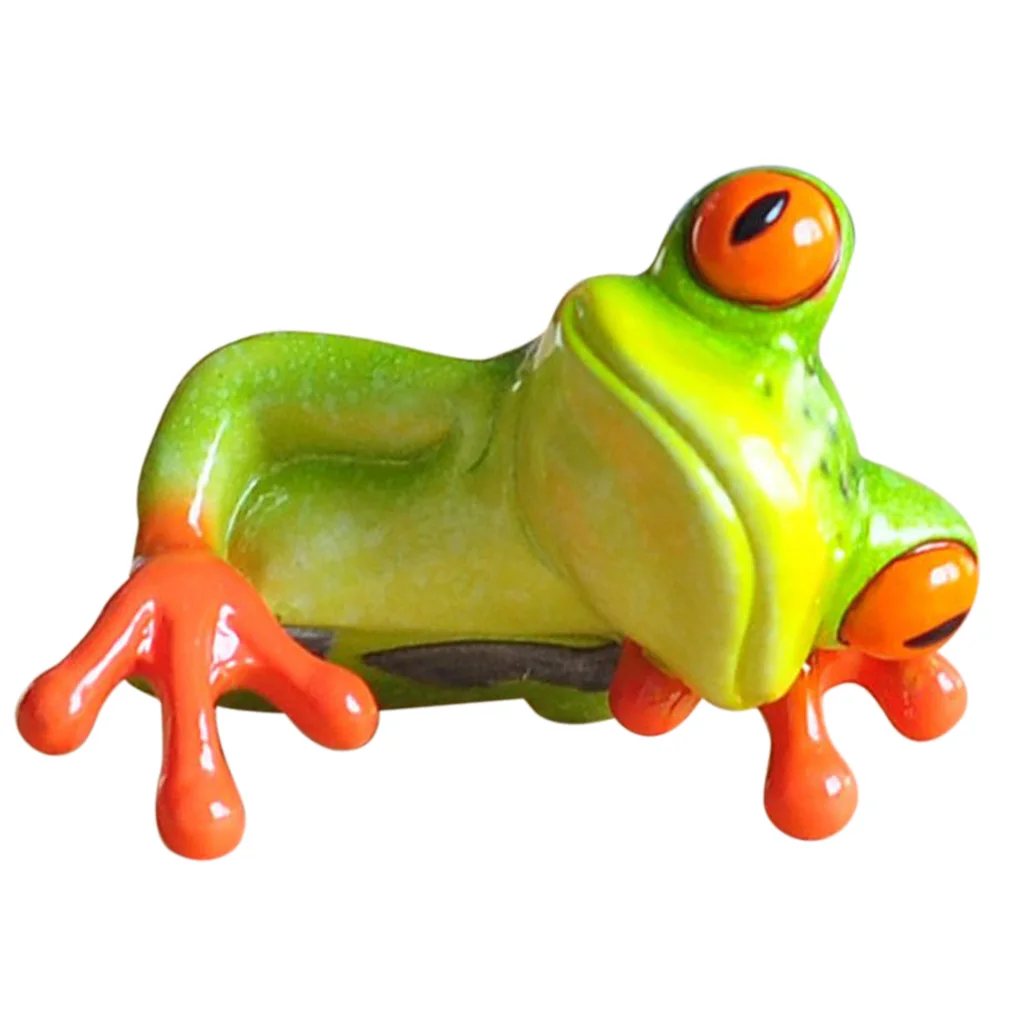 

Resin Frog Figurine Decoration Animal Artificial Novelty Crafts Kawaii Micro Landscape Custom Frog Figurine Decoration
