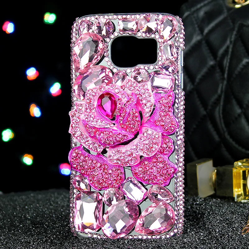 

3D Diamond Blue Floral Phone Case for iPhone 11 12 Pro XR XS X Max Fundas Rubber Soft Candy Cover for iPhone 6 6S 7 8 Plus Cases