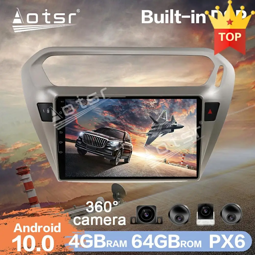 Android 10 0 4 + 64 Гб автомобильное радио GPS навигация 360 Cam DSP для peugeot 301 Citroen Elysee 2013 | Автомагнитолы -1005001275491230