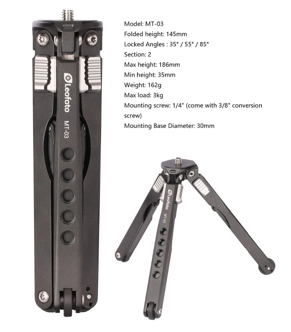 Штатив для телефона телескопический Трипод с двумя секциями настольный бокс