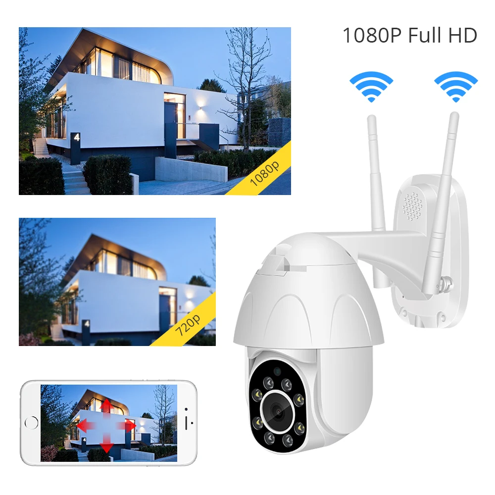 1080P PTZ Wifi IP камера наружная 4X цифровой зум AI человеческое Обнаружение