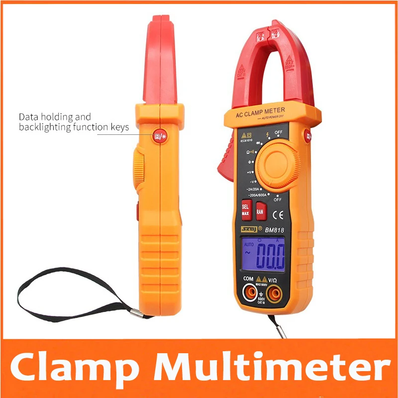Цифровой измеритель зажим Амперметр ACV/DCV ACA автоматическое измерение диапазона