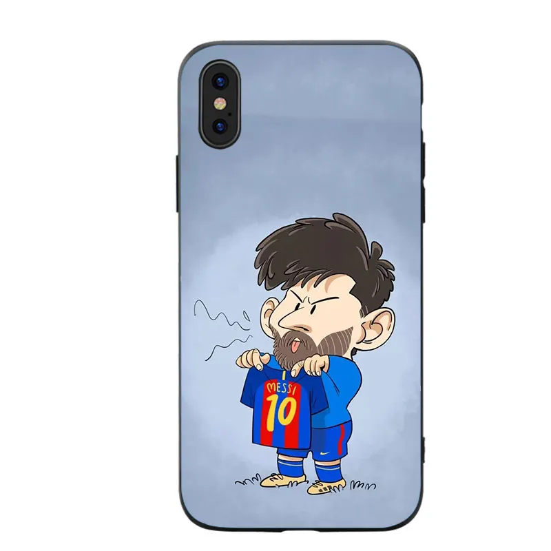 RKQ Футбол Мультфильм Месси Мягкий силиконовый чехол для телефона iPhone 5S SE 6 6S 7 8 Plus X