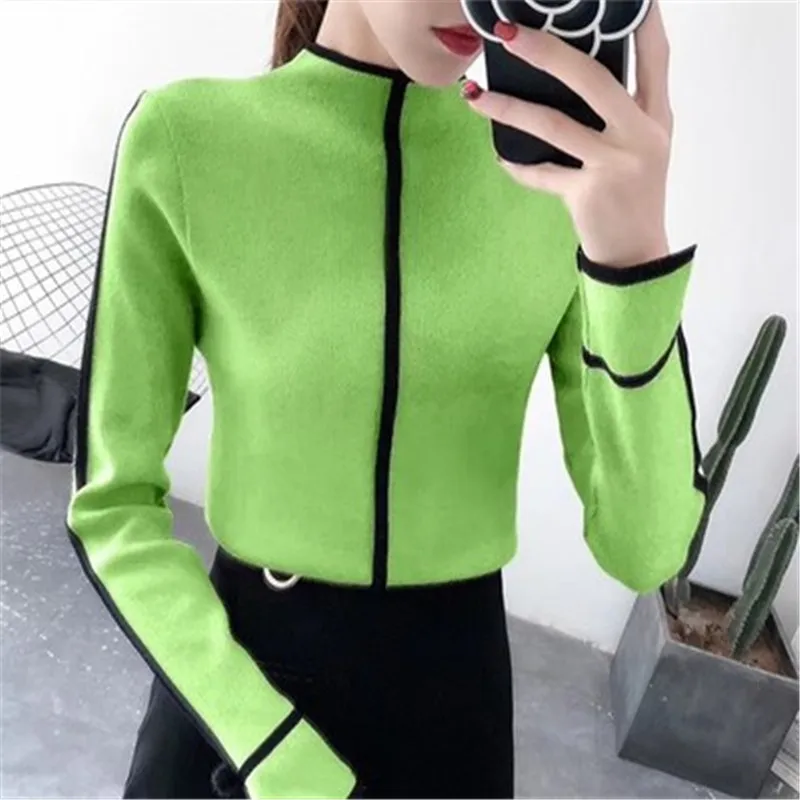 Pullover Sweater Female Top Thin Soft Korean Long Sleeve Turtleneck Women Skinny Winter Bodycon Basic Pull Femme Coat | Женская одежда