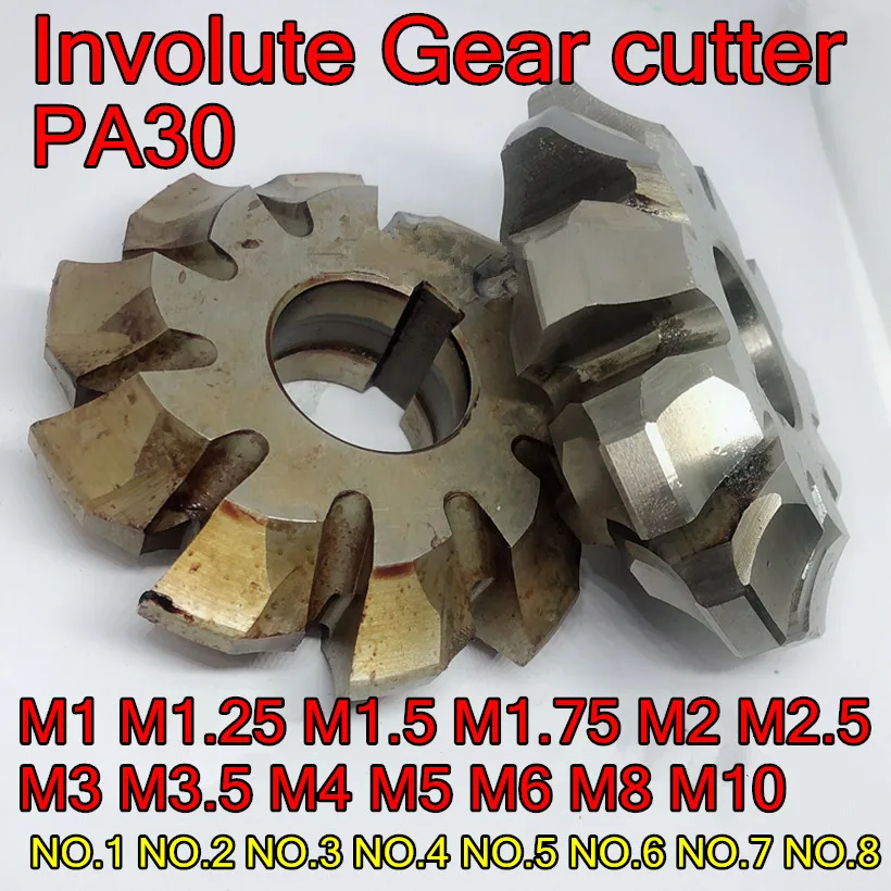 

Livter Involute HSS-M2 Gear Milling cutter PA30 degrees M1 M1.25 M1.5 M1.75 M2 M2.5 M3 M3.5 M4 M5 M6 M8 M10