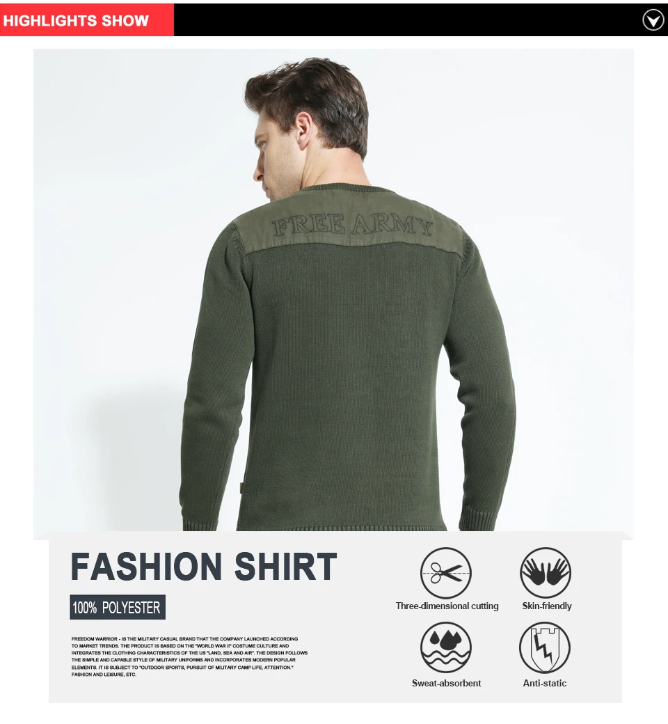 FreeArmy New Casual Men's Sweater O-Neck Slim Fit Knittwear Mens Sweaters Pullovers Homme Winter Thick Clothing M-3XL B003