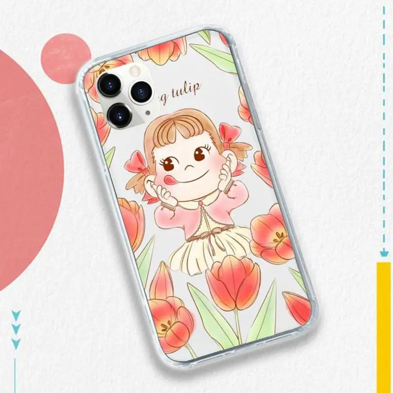 

Cute Fujiya Milky Peko chan Phone Case Transparent soft For iphone 5 5s 5c se 6 6s 7 8 11 12 plus mini x xs xr pro max