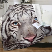 nknk tiger blanket animal bedding throw white bedspread for bed harajuku thin quilt sherpa blanket new vintage pattern warm